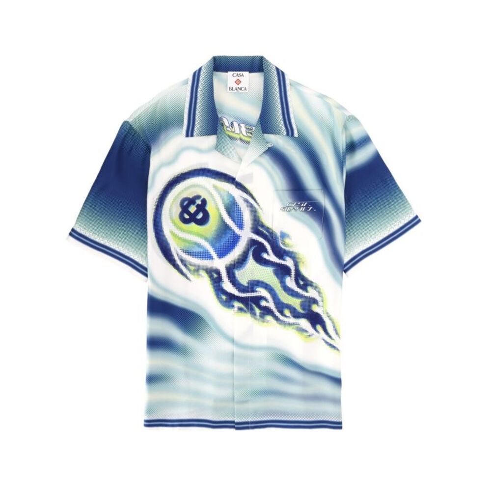 Casablanca Men "Flaming Tennis Ball" Shirt